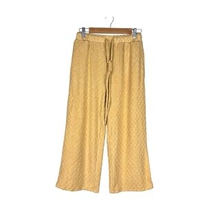 Roolee‎ NEW Mustard yellow Checkerboard Knit high waisted crop pants SZ M